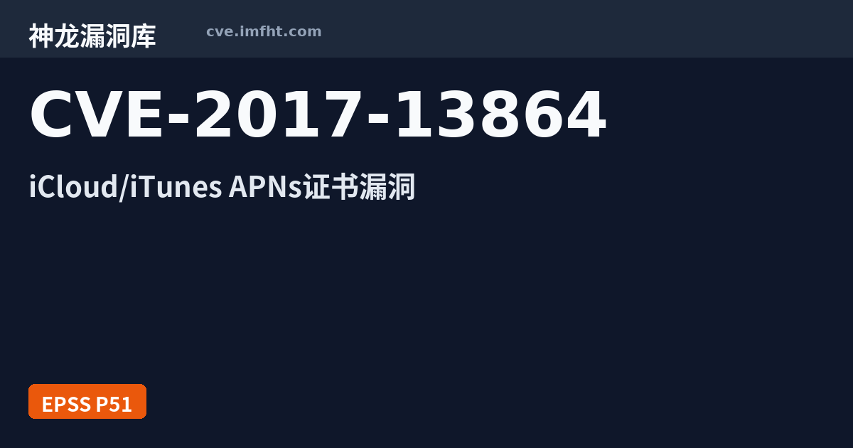 CVE-2017-13864: Apple iCloud for Windows和iTunes for Windows APNs Server ...