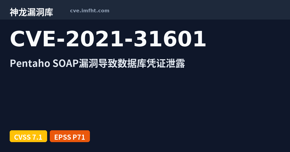 CVE-2021-31601: An issue was discovered in Hitachi Vantara Pentaho ...