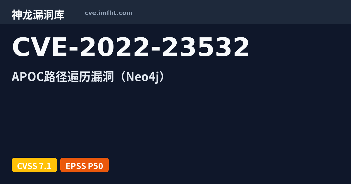 CVE-2022-23532: neo4j-apoc-procedures is vulnerable to path traversal ...