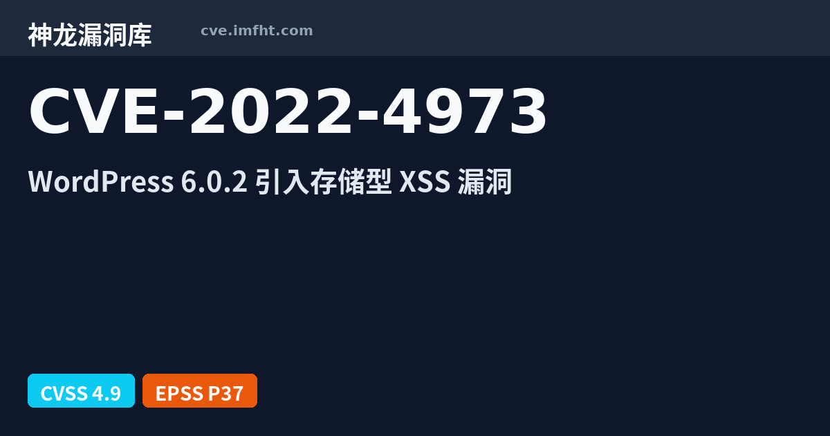 CVE-2022-4973: WordPress Core
