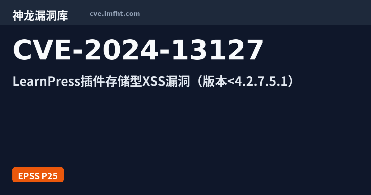 CVE-2024-13127: LearnPress – WordPress LMS Plugin
