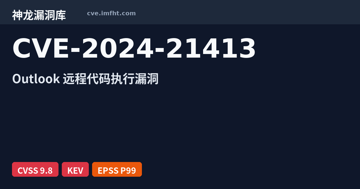 CVE-2024-21413: Microsoft Outlook Remote Code Execution Vulnerability ...