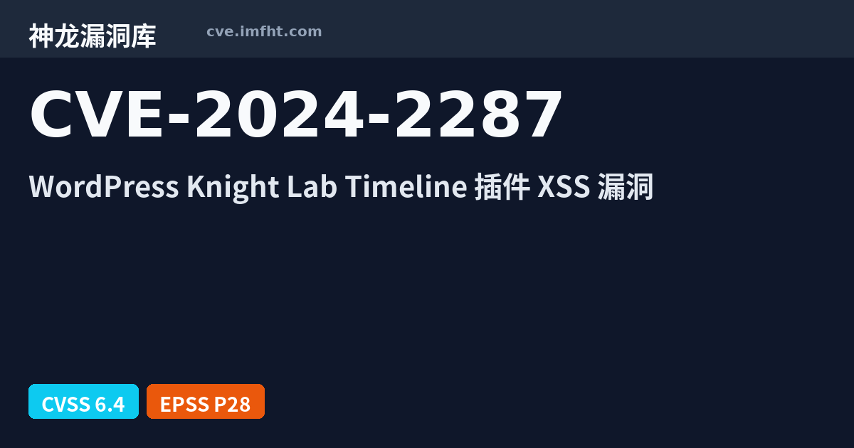 Knight Lab Timeline Examples CVE-2024-2287: WordPress Plugin Knight Lab Timeline 安全漏洞 - 神龙漏洞库