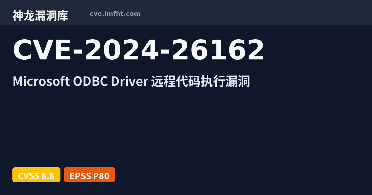 CVE-2024-26162: Microsoft ODBC Driver Remote Code Execution ...