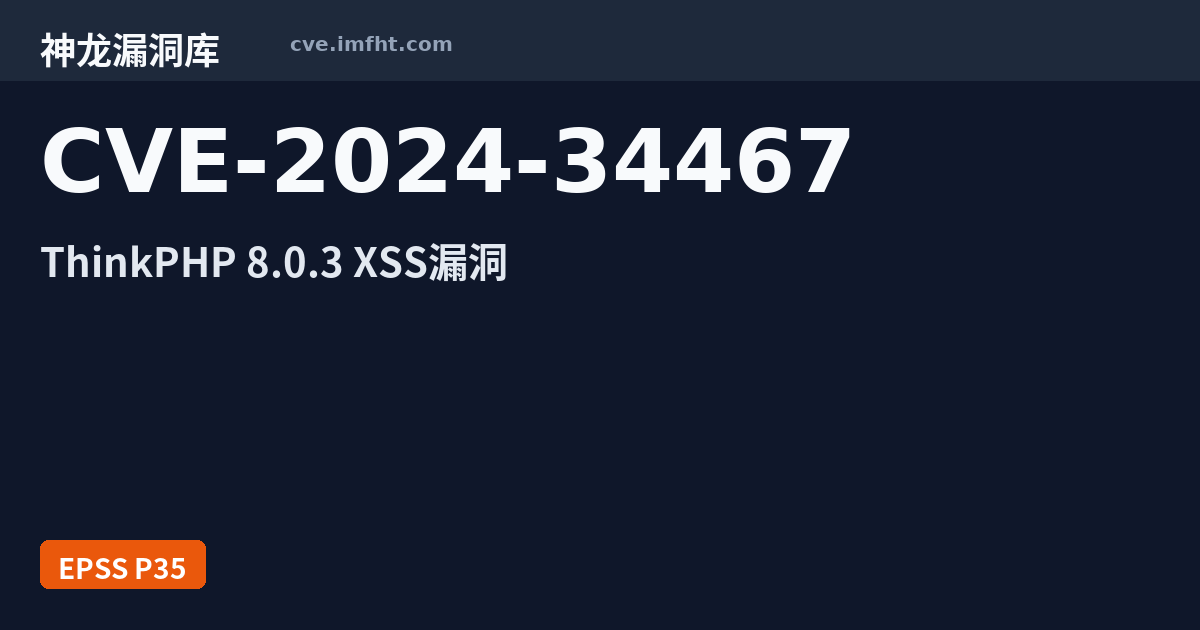 CVE-2024-34467: ThinkPHP 8.0.3 allows remote attackers to exploit XSS ...