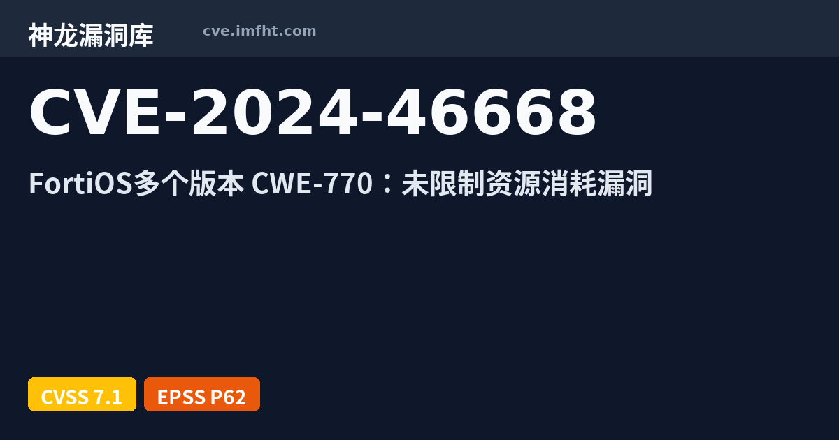 CVE-2024-46668: An allocation of resources without limits or throttling ...