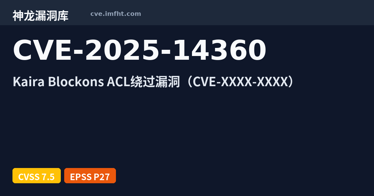 CVE-2025-14360: WordPress Blockons plugin
