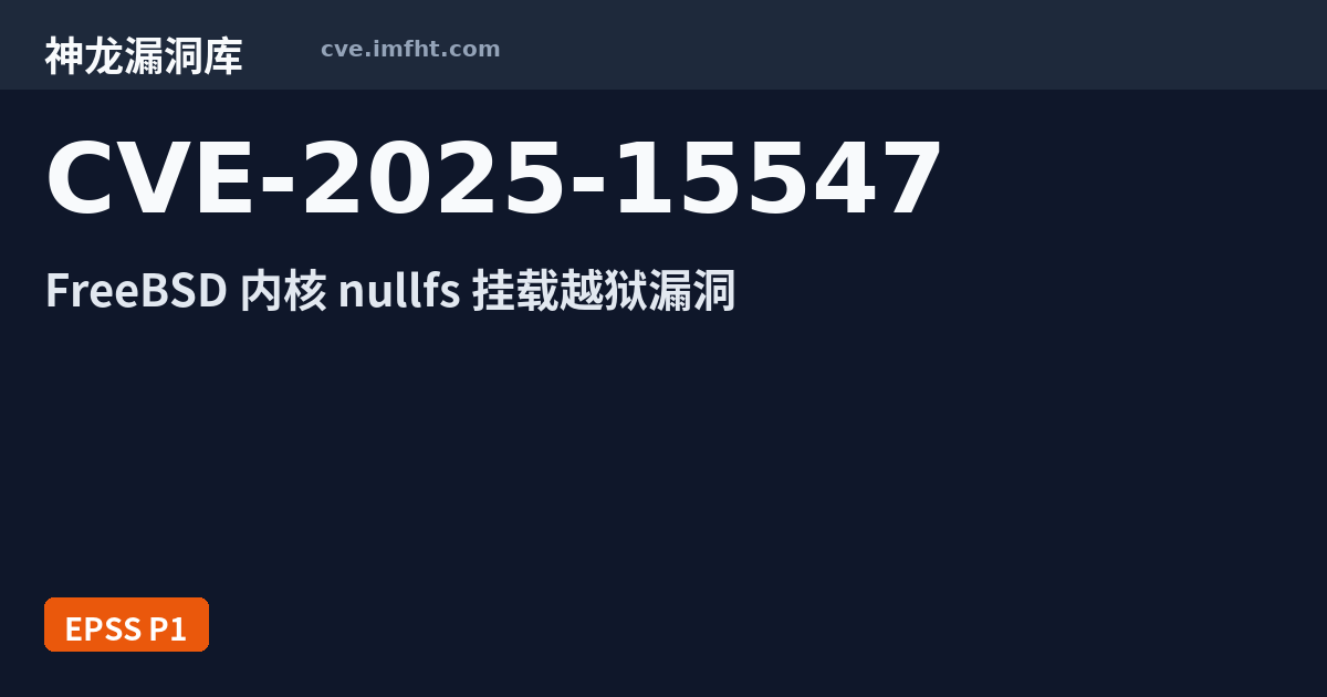 CVE-2025-15547: Jail escape by a privileged user via nullfs ...