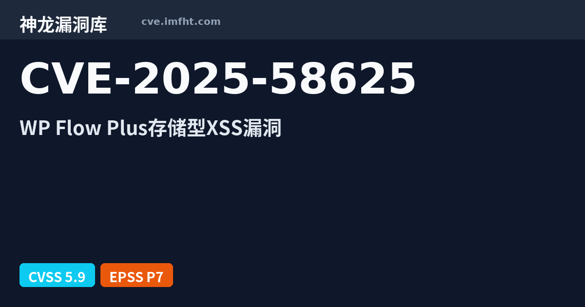 CVE-2025-58625: WordPress WP Flow Plus Plugin