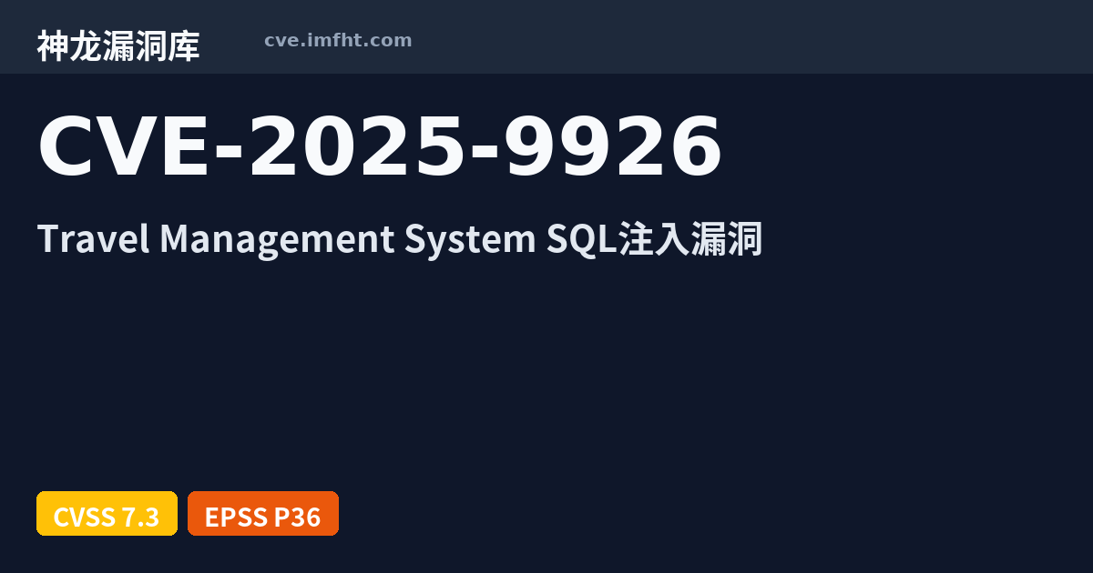 CVE-2025-9926: projectworlds Travel Management System viewsubcategory ...