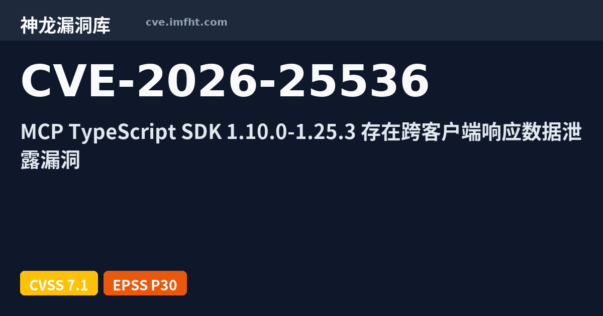 CVE-2026-25536: @modelcontextprotocol/sdk has cross-client data leak ...