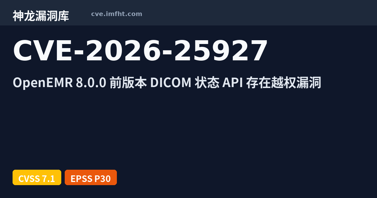 CVE-2026-25927: OpenEMR Missing Authorization Checks in DICOM Viewer ...
