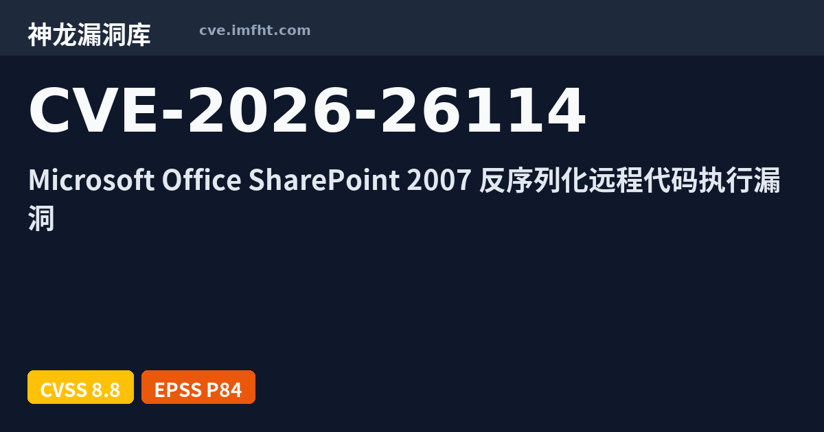 CVE-2026-26114: Microsoft SharePoint Server Remote Code Execution ...