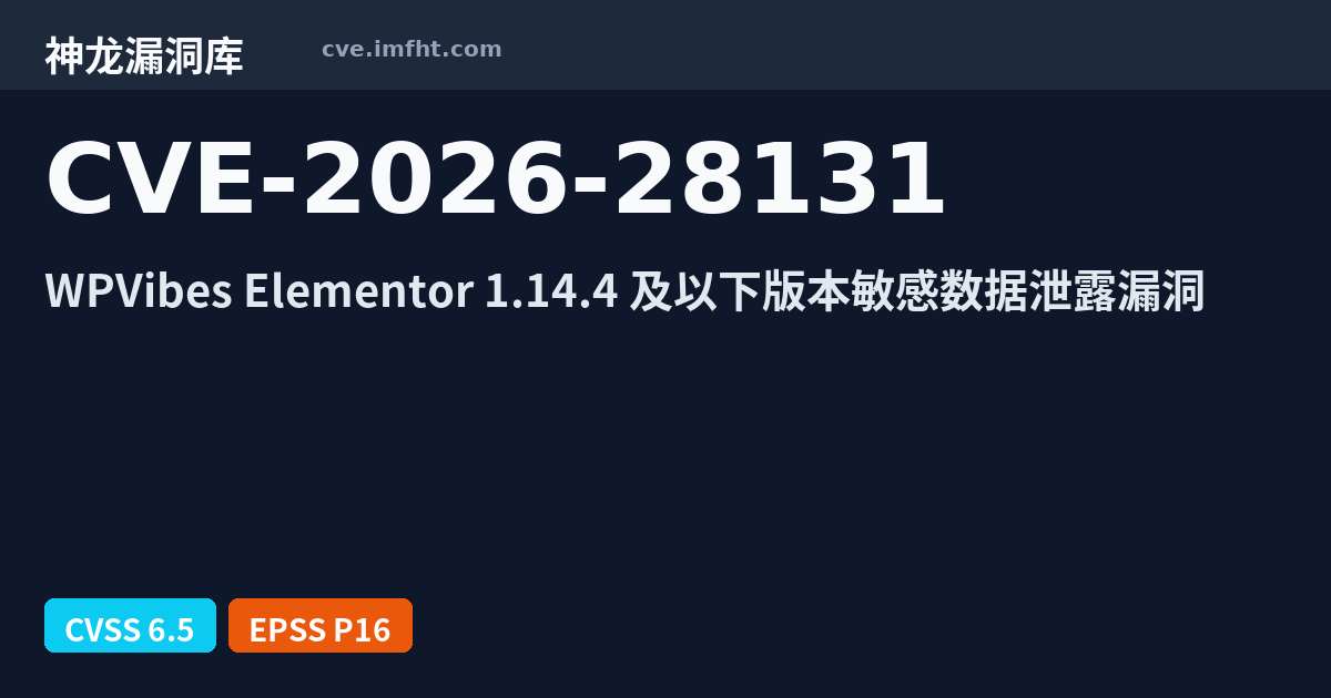 CVE-2026-28131: WordPress Elementor Addon Elements plugin