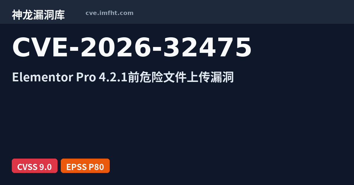 CVE-2026-32475: WordPress Elementor Pro plugin