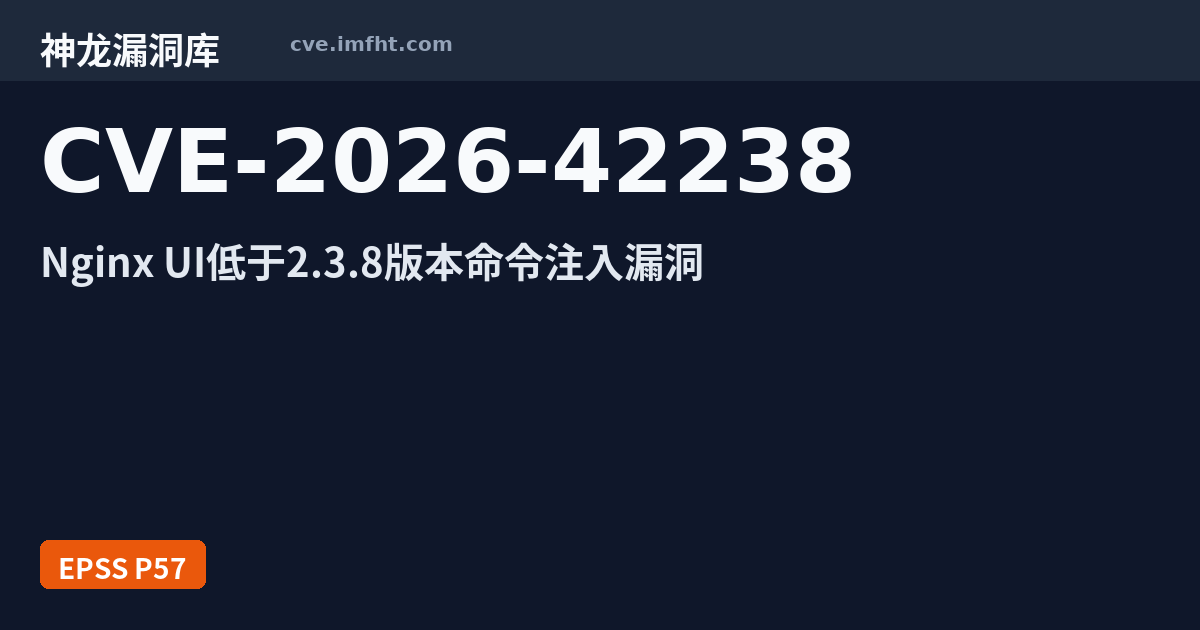 CVE-2026-42238: Nginx UI 代码注入漏洞 - 神龙漏洞库