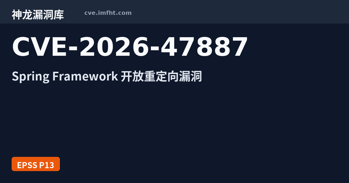 CVE-2026-47887: Spring Framework Open Redirect in ...