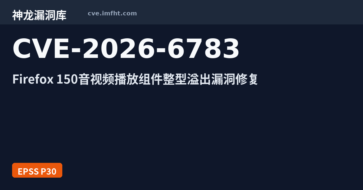 CVE-2026-6783: Incorrect boundary conditions, integer overflow in the ...