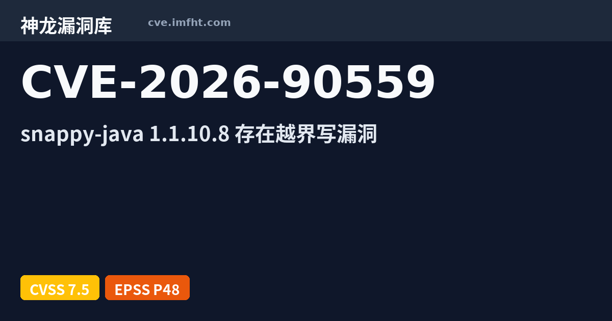 CVE-2026-90559: snappy-java through 1.1.10.8 Out-of-Bounds Write via ...